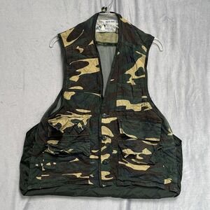 Duck Bay Hunting Vest Large Camouflage Multi Pocket Outdoors Camo Fishing Vtg